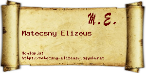 Matecsny Elizeus névjegykártya